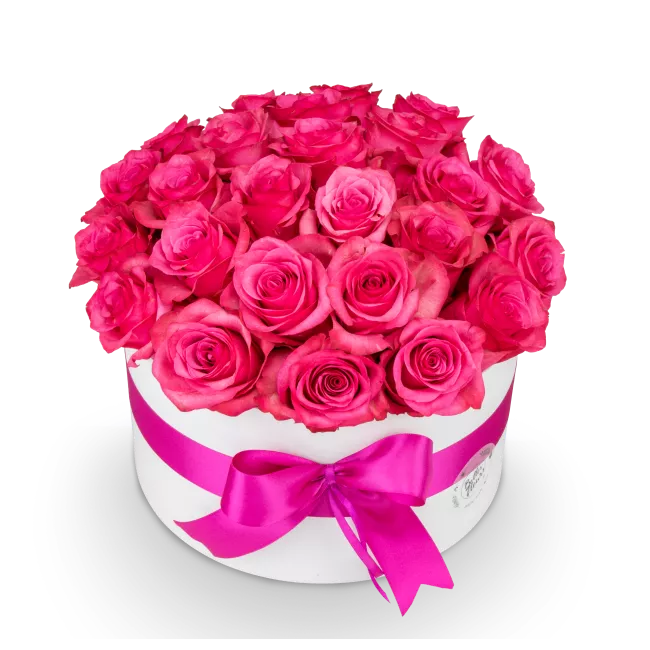 Flower box with roses